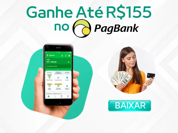 2) Pagbank - Receba até R$ 155